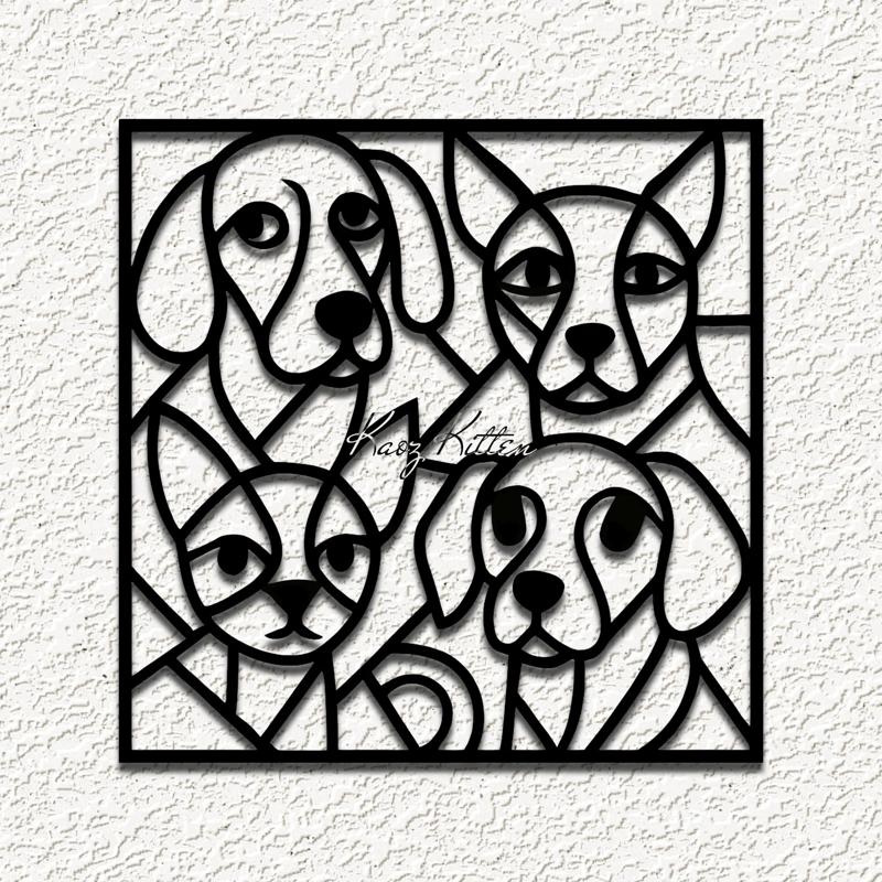 abstract picasso dogs wall art home decor