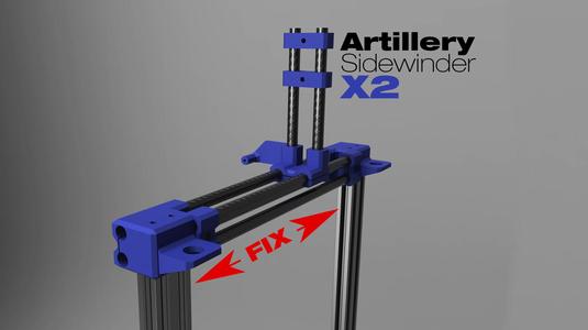 Artillery Sidewinder X2 - Top Gantry Width FIX - WIP