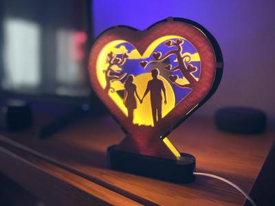 Romantic Heart LED Night Lamp