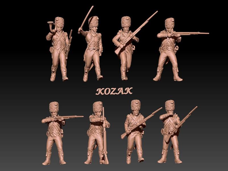 Napoleonic french carabiniers in bearskin hats set 2