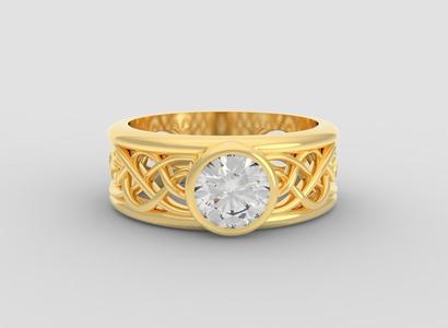 HOLLOW RING 18,53mm HOLE FOR 6mm GEMSTONE STL OBJ 3D PRINTING JEWELRY