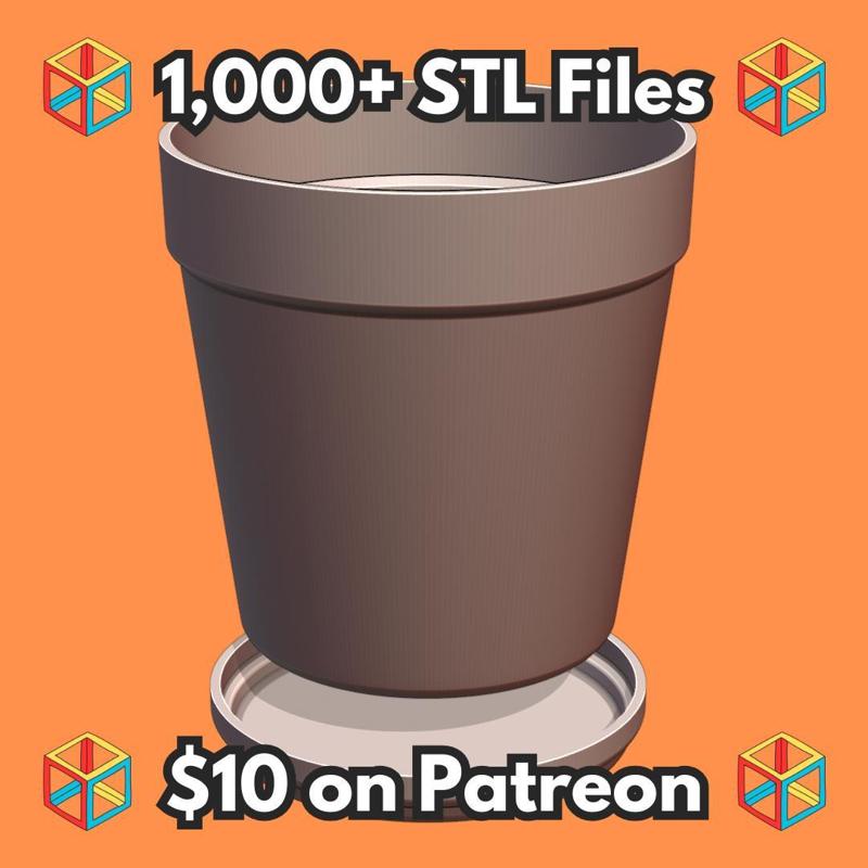 Basic Simple Terra Cotta Style Planter with Catch Tray MineeForm FDM 3D Print STL File