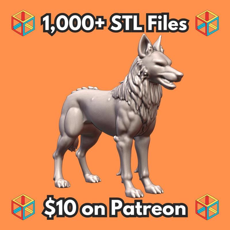 28mm Sci-Fi Fearless Galactic Hound Companion MineeForm FDM 3D Print STL File