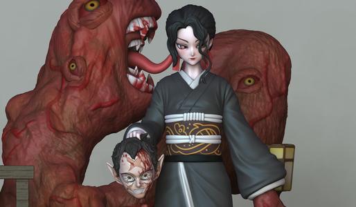 muzan kimetsu no yaiba stl 3d print