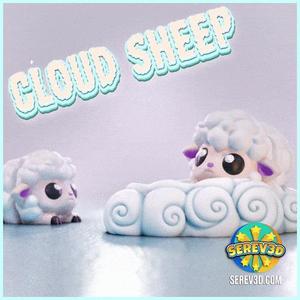 Cloud Sheep - Flexi Keychain, Straw Buddy & Display Base, No Supports 3D Print STL/3MF