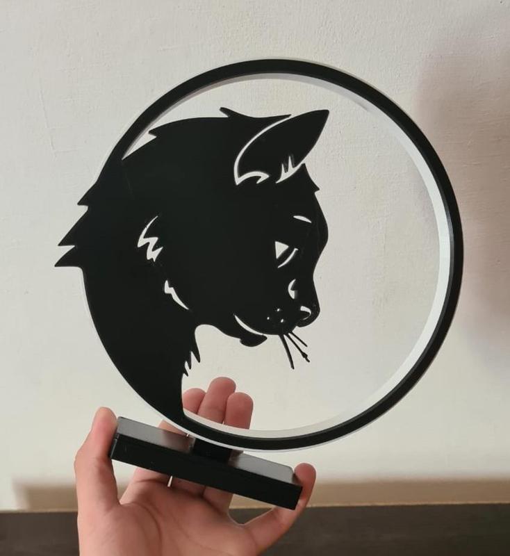 circular cat or personalized candle lamp