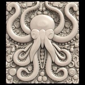 3D Model STL File for CNC Router/Laser & 3D Printer A Kraken that Has Slept for Centuries and Finally Wakes Up 1