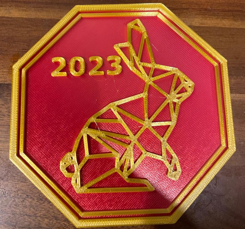 Year of the Rabbit Coaster Origami Style Chinese New Year CNY 2023