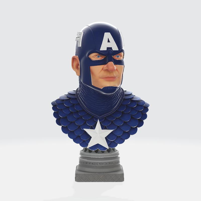 Captain America Bust – Superhero Sculpture