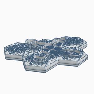 Sci-Fi Destroyed Building 62 Hex Map Scale HMSSFD062