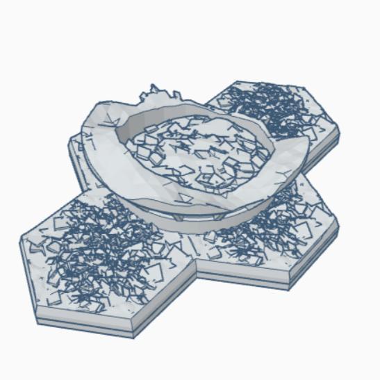 Scifi Destroyed Building 33 34 35 with Hex Base SFDHB033 SFDHB034 SFDHB035