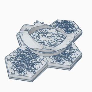 Scifi Destroyed Building 33 34 35 with Hex Base SFDHB033 SFDHB034 SFDHB035