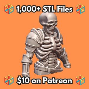 Quarter Scale Skeleton Soldier Bust for Gothic Display MineeForm FDM 3D Print STL File