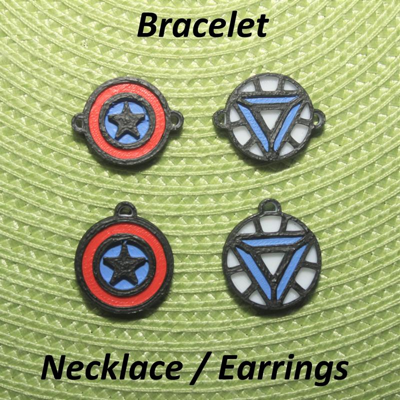 4 Marvel Avengers #2 Necklaces, Bracelets, Earrings, Jewelry