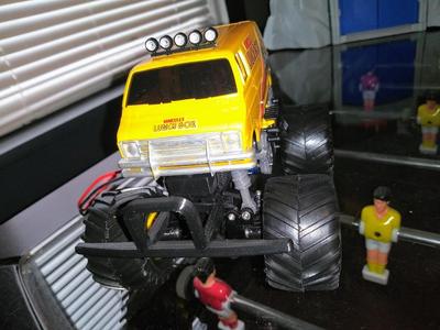 Tamiya Lunchbox JR. RC, front suspension mod, vintage bumper, alternate shocks