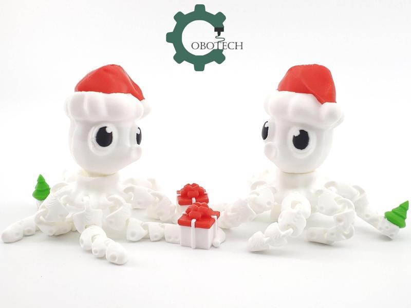 Cobotech Articulated Santa Octopus Ornament by Cobotech
