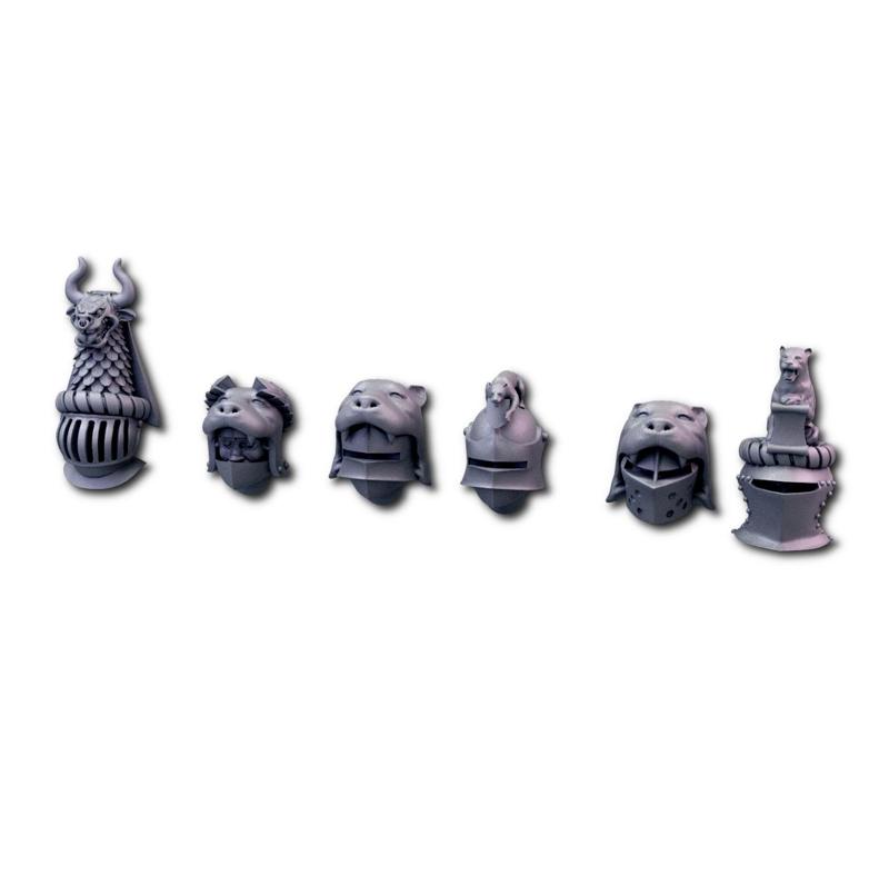 black cheetah knights heads set