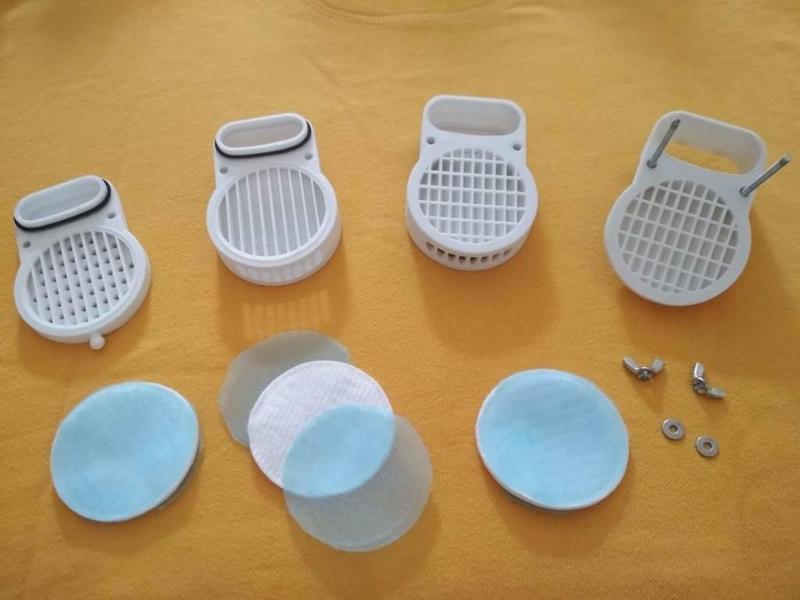 Snorkeling face mask as respirator - modular adapter for multiple cotton pads filter