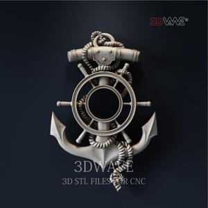 ANCHOR WALL CLOCK 3d stl files for CNC