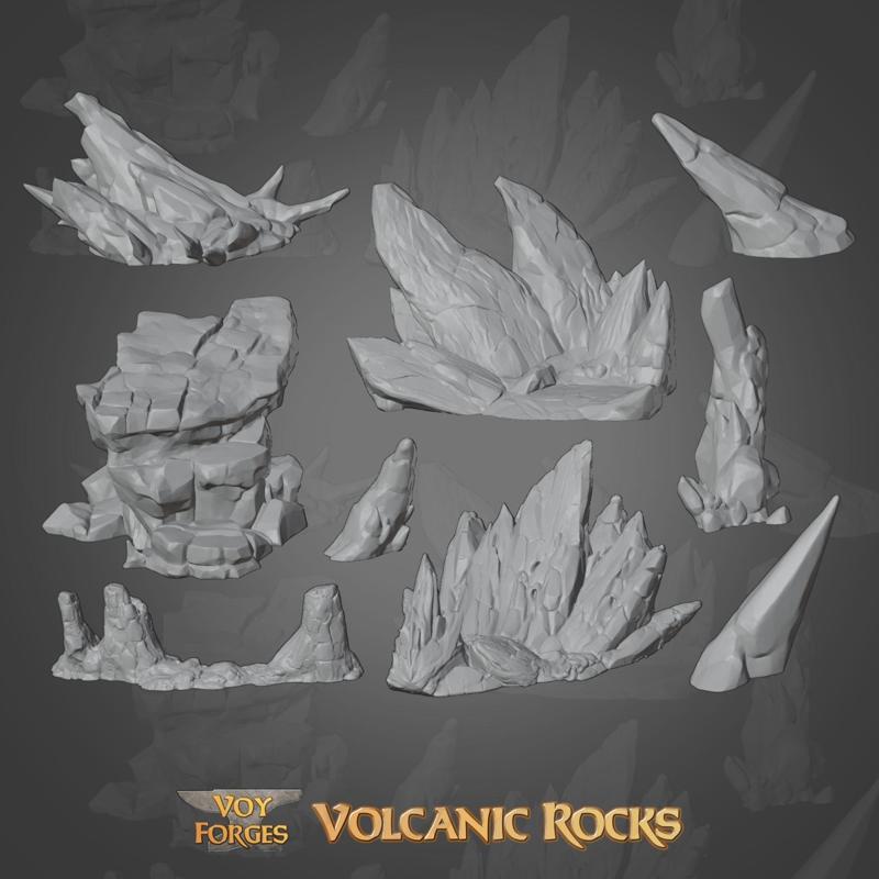 Volcanic Rocks Scatter Terrain