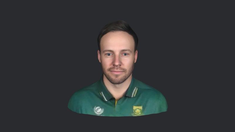 AB de Villiers -bust/head/face ready for 3d printing