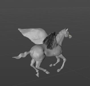 3D digital model of a flying horse