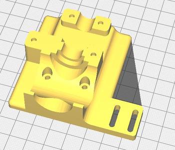Bowden X-Carriage Mount for E3D V6 Remix with longer holes for SN04-N sensor