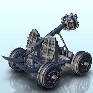 Fantasy chaos catapult with spiked shields (2) - Medieval Gothic Feudal Old Archaic Saga 28mm 15mm