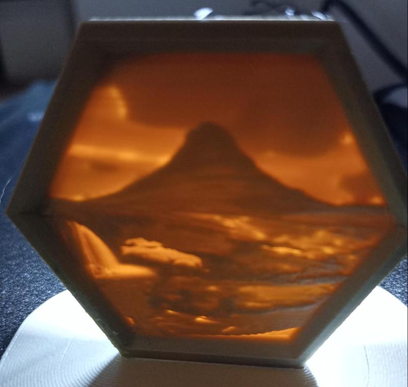 Icelandic mountain lithopane (very small)