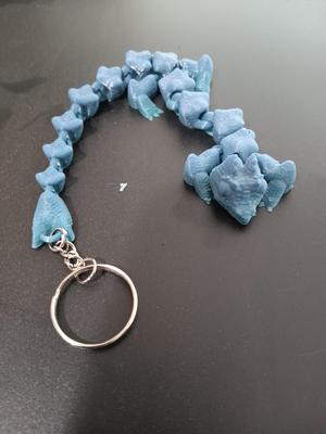 Articulated Lizard Dragon Keychain - print in place - Flexi fidget toy
