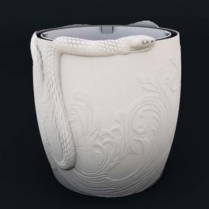 Snake Plant Pot STL 3D Printer file, no supports, Multicolor Printing Available