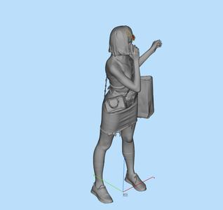 1/64Miniature figure model woman talking on the phone wearing sunglasses looking aside