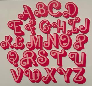 Barbie Font Letter Magnets - AMS Optional