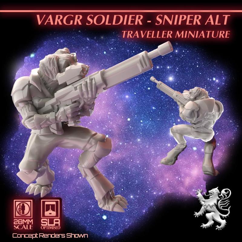 Vargr Soldier - Sniper Alt - Traveller Miniature