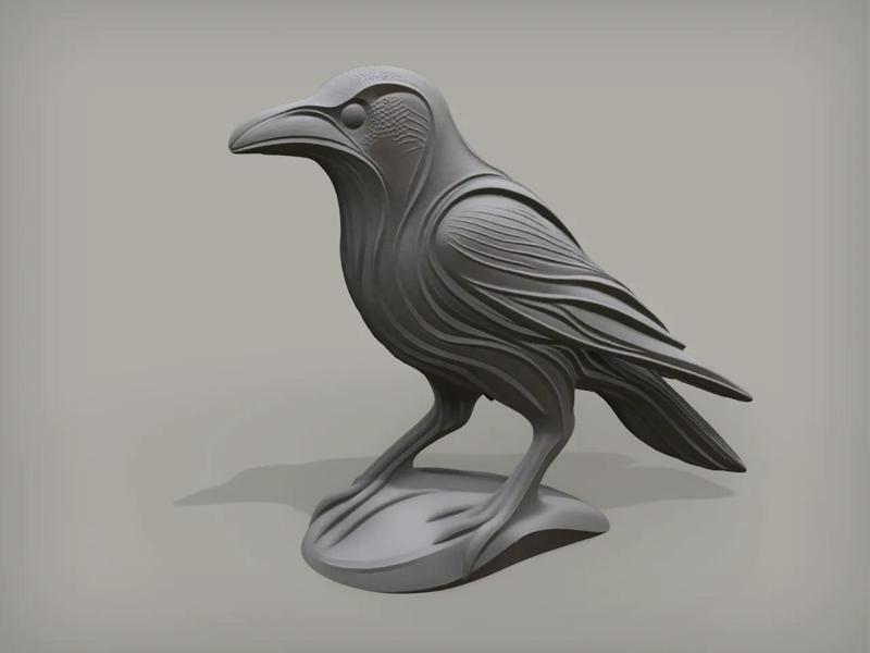 Crow Statue   