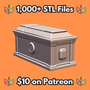 28mm DND Ornate Sturdy Stone Coffin Tomb Terrain MineeForm FDM 3D Print STL File   