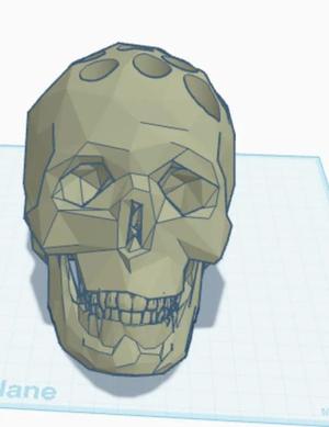 Low Poly Skull Pencil Holder   