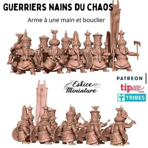 Warriors 1 hand and shield, abyssal dwarves - 28mm