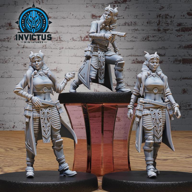 Smuggler Alien Female Set / Galactic Pirate / Space Bandit / Cosmic War / Star Battle Army / Cyberpunk Trooper Attack / Humanoid Corsair / Sci-Fi Encounter