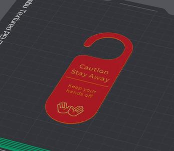 Caution door tag   