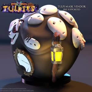 Tulpi Mask Vendor Miniature, Pre-Supported