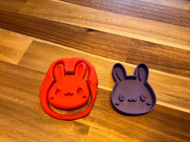 Easter bunny play doh cookie cutter toy   