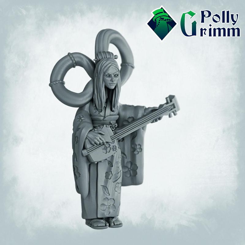 Night Parade of One Hundred Demons. Japanese folklore set. Tabletop miniature. Rokurokubi Long Necked Demon