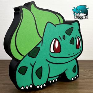 Bulbasaur Poke Lamp / Monster Decoration / Anime Statue / Print-in-Place Night Light / Handheld Game Creature / Collectible Figure Decor / Fanart