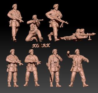ww2 british paratroopers in berets set 2