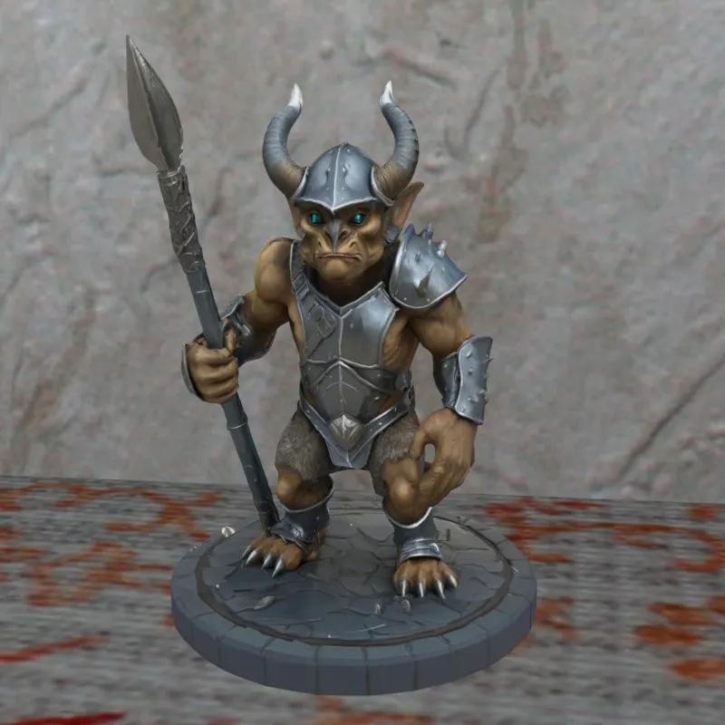 DnD Miniature Humanuid Goblin warrier Nosuport FDM/SLA   
