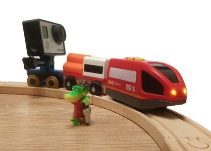 Gopro mount for ikea wooden railway