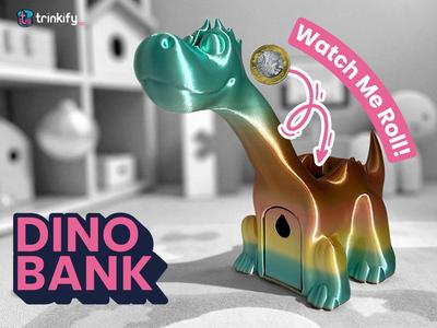 DinoBank - Coin Bank with Rolling Neck Slide