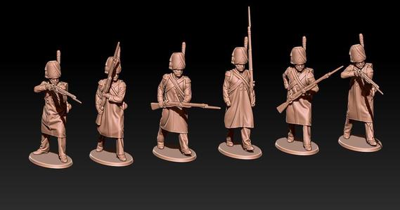 Napoleonic french grenadiers in greatcoat and bearskin