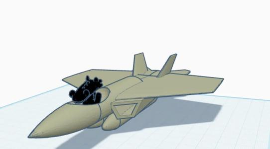 Toothless in an F 22 Raptor   